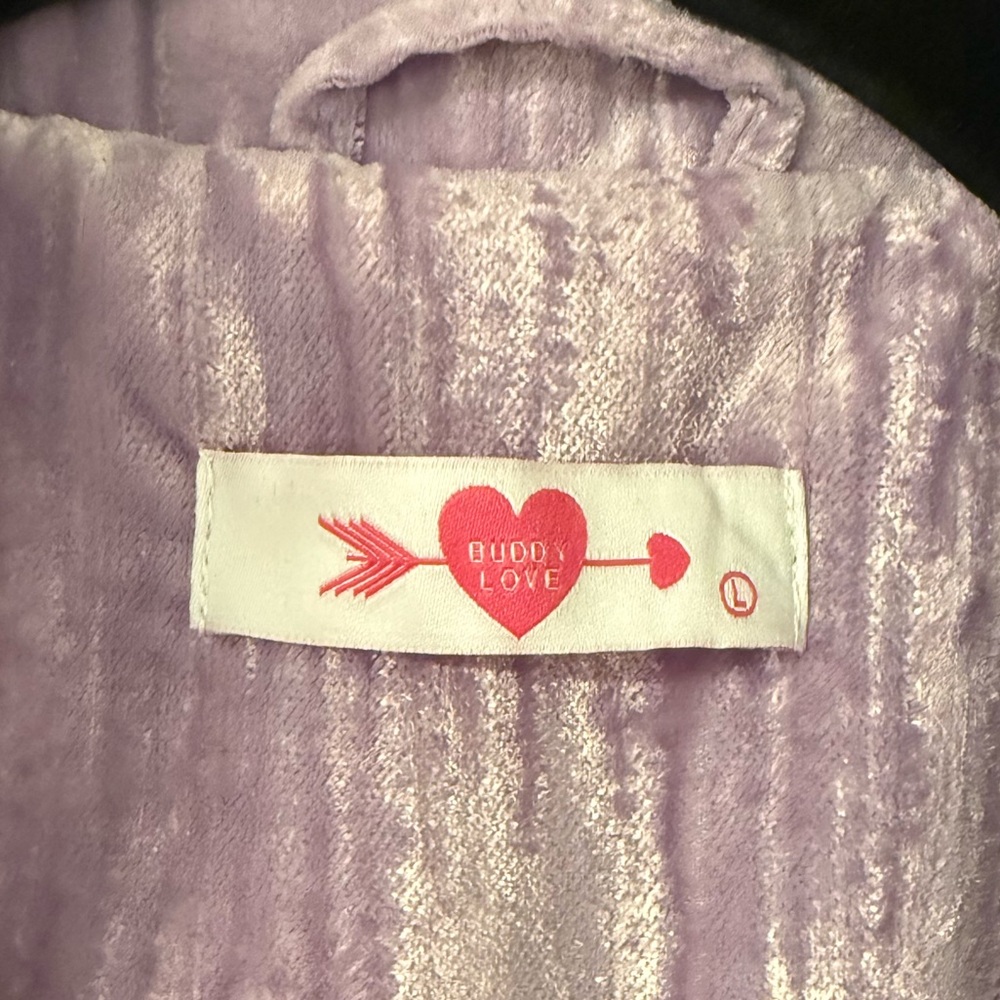 BUDDY LOVE HEFF CRUSHED VELVET BLAZER - LAVENDER size Large - Picture 3 of 4